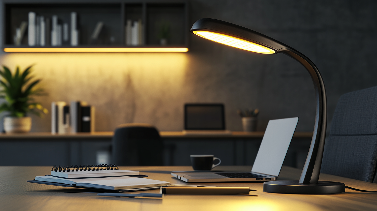 Desk lamp placement