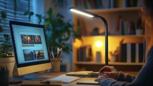 Desk lamp placement